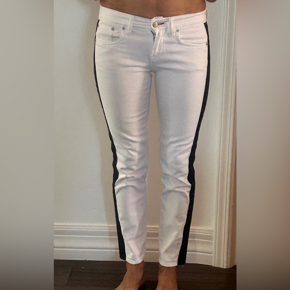 Ralph Lauren Black Label Women's Straight Leg Jeans in White and Black Sz 26